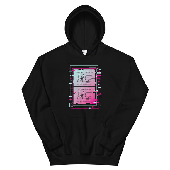 Exploit Meme Unisex Hoodie - Logo Back
